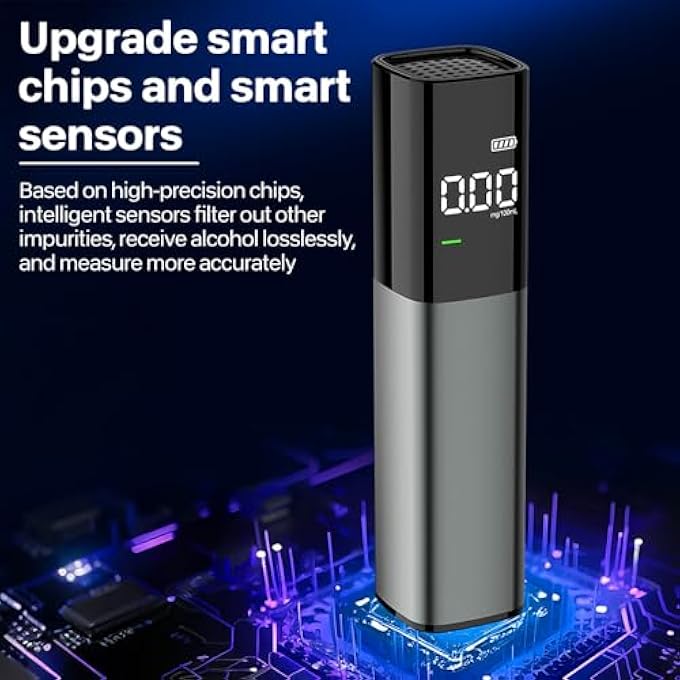 rayihni Professional Breathalyser, Portable Breathalysers For Personal And Professional Use, Non-Contact Breath Alcohol Tester With Lcd Screen Display, Ai Smart Chip Detection - Image 3