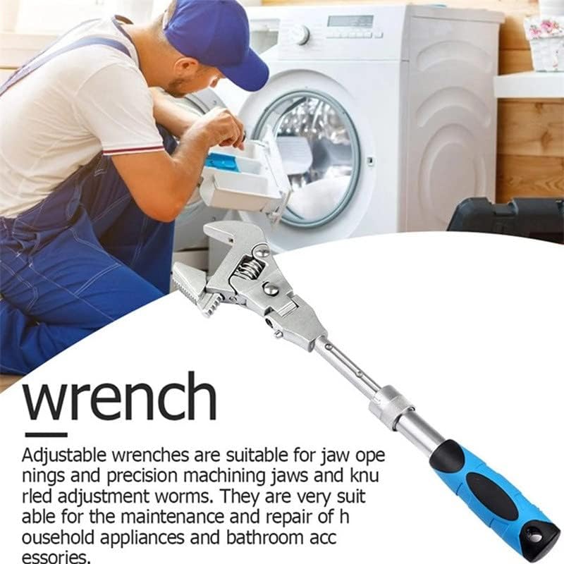 comfrt 5-in-1 Adjustable Wrench, 10 Inch Torque Wrench Bent Ratchet Torque Universal Wrench 180 Degree Folding Spanner Manual Tool for Plumbing Auto Repair Home Maintenance - Image 4