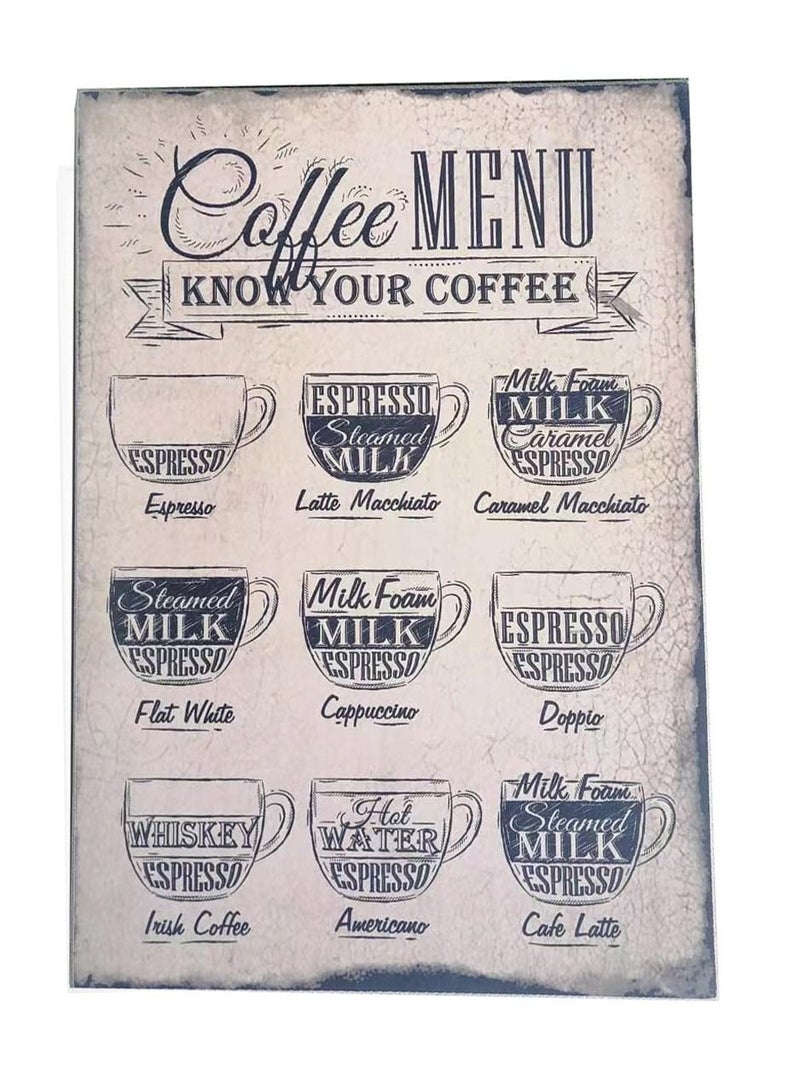 FFD Wooden Wall Hanging Coffee Manu Frame 30x40x2 - Image 1