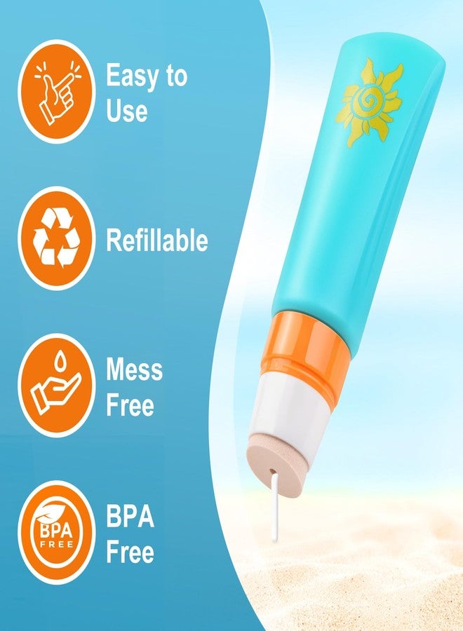MONVIE Sunscreen Applicator, Refillable and Spill Proof Kids Sunscreen Lotion Applicator with Soft Foam Sponge For Kids, Adults & Families, Summer and Vacation 1Pcs Bule - Image 3