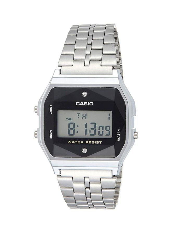CASIO Men Vintage Water Resistant Digital Watch A159WAD-1DF - 37 mm - Silver - Image 1
