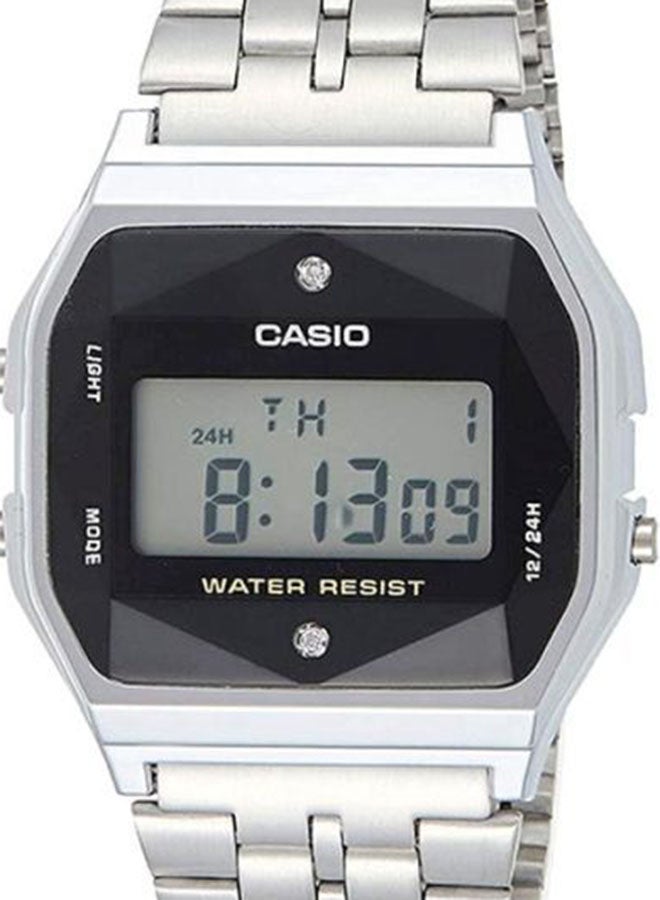 CASIO Men Vintage Water Resistant Digital Watch A159WAD-1DF - 37 mm - Silver - Image 5