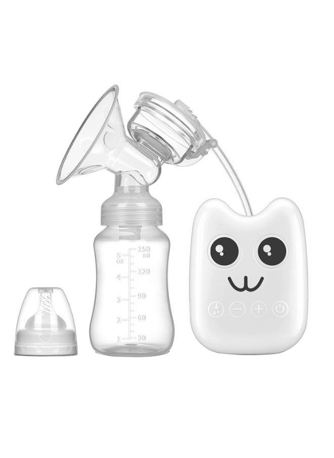 kiddoz Electric Breast Pump In White With 150Ml Bottle, Multiple Suction Levels, Usb Rechargeable, Touch Button Operation  - Image 1