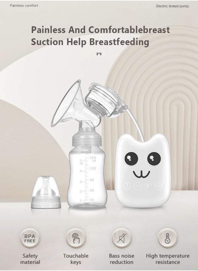 kiddoz Electric Breast Pump In White With 150Ml Bottle, Multiple Suction Levels, Usb Rechargeable, Touch Button Operation  - Image 5