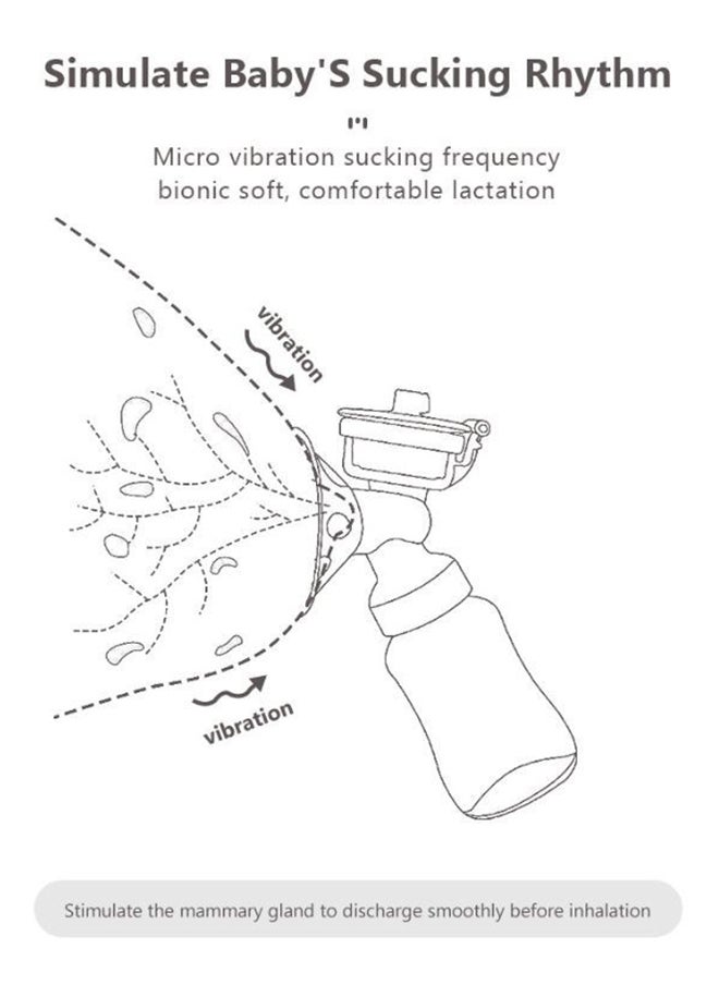 kiddoz Electric Breast Pump In White With 150Ml Bottle, Multiple Suction Levels, Usb Rechargeable, Touch Button Operation  - Image 3