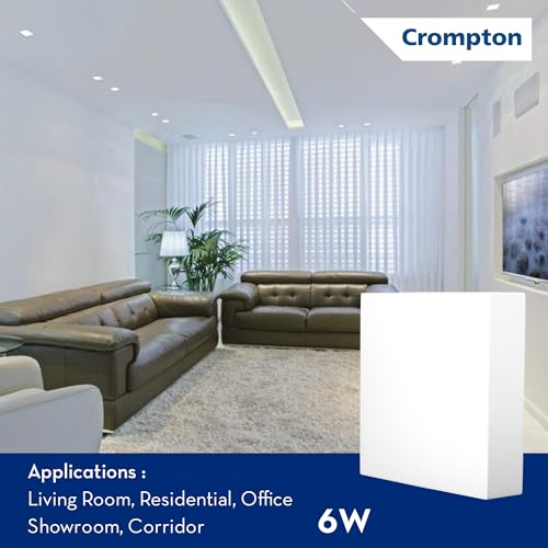 Crompton Platina Star Stylus Surface Panel 6W Square Natural White | Pack of 1 | No False Ceiling Required, Outer Dimension: 90 mm | Surface Mount | for Hall, Bedroom, Kitchen, Office, Store - Image 4