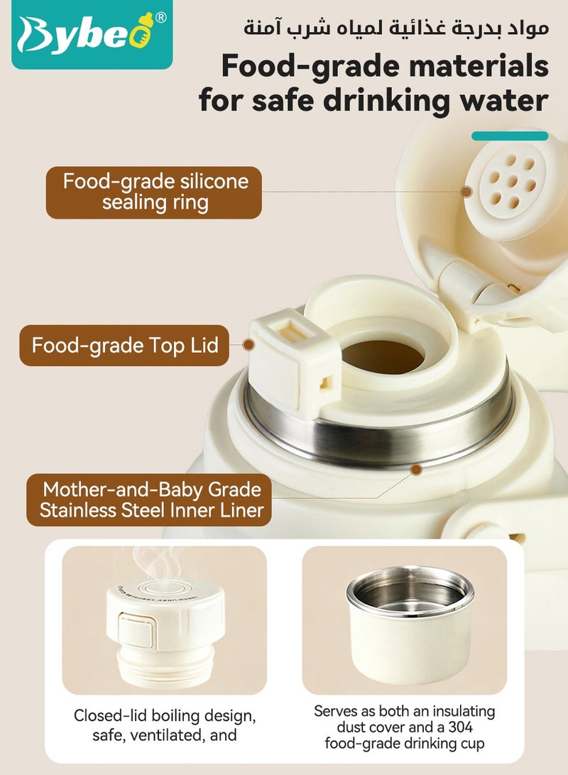 Bybeo Portable Milk Warmer for Travel, Multifunctional Baby Bottle Warmer, 500ML Stainless Steel Vacuum-Insulated Mug with Handle, Adjustable Breastmilk and Formula Warmer with Fast Heating ＆ 37°C to 100°C Temperature Control, 12000mAh Battery - Image 5