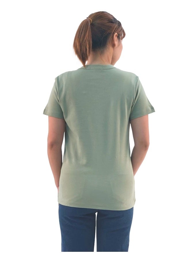 JOANNA JOANNA 193299 Women's Crew Neck Regular Fit Short Sleeve T-Shirt - Green - Image 3
