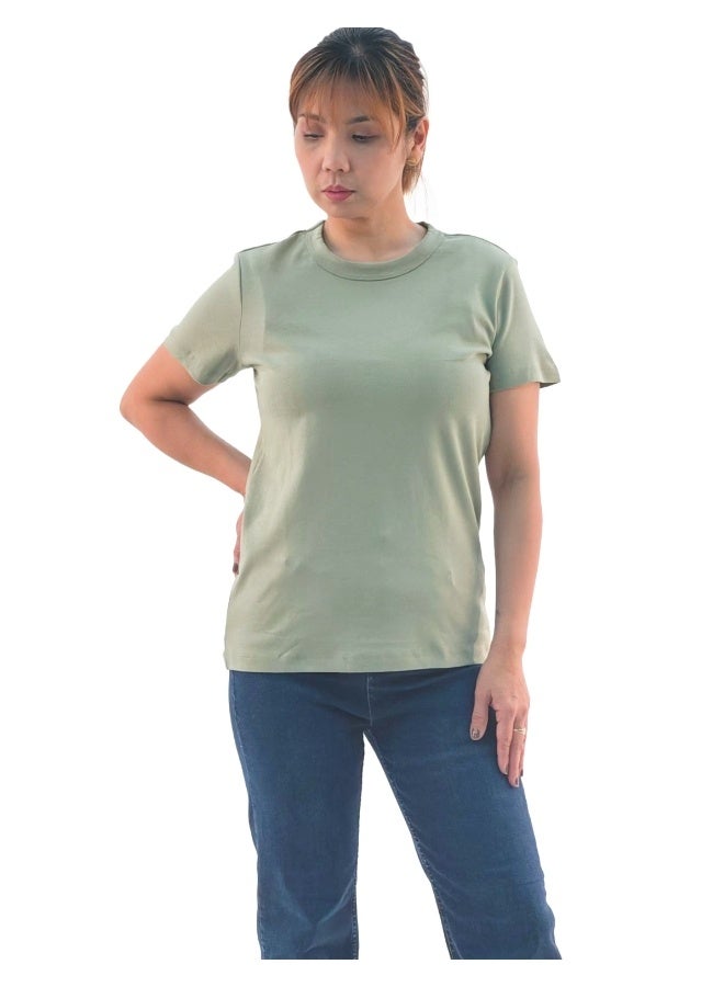 JOANNA JOANNA 193299 Women's Crew Neck Regular Fit Short Sleeve T-Shirt - Green - Image 1