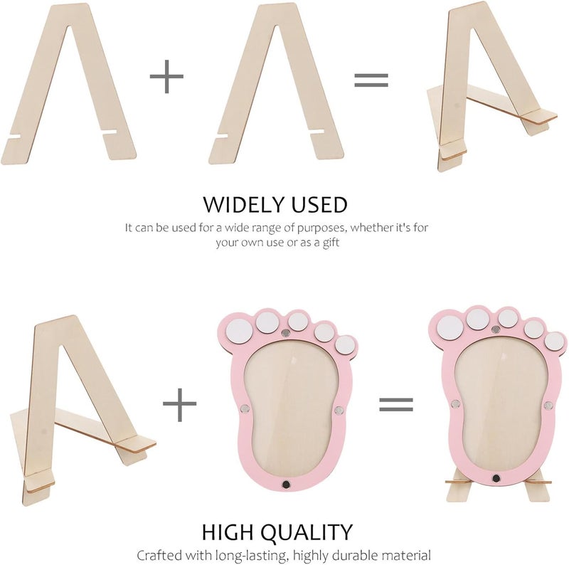 Footprint Photo Frame for Newborn Girl, Growth Record Keepsake Frame with Pink Border, Milestone Display for First Year Memories - Image 3