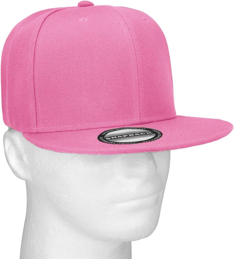 Falari Classic Snapback Hat Cap Hip Hop Style Flat Bill Blank Solid Color Adjustable Size - Image 5