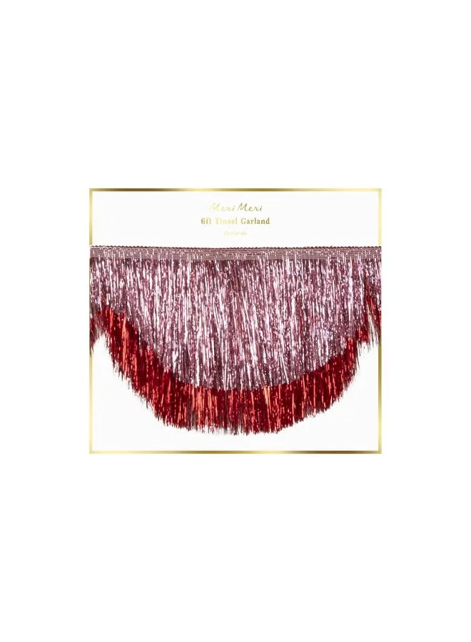 Meri Meri  Pink Tinsel Scallop Garland  | Best Price UAE