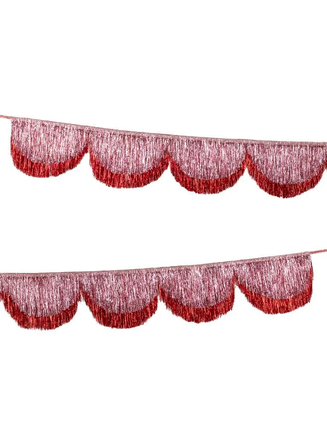 Pink Tinsel Scallop Garland
