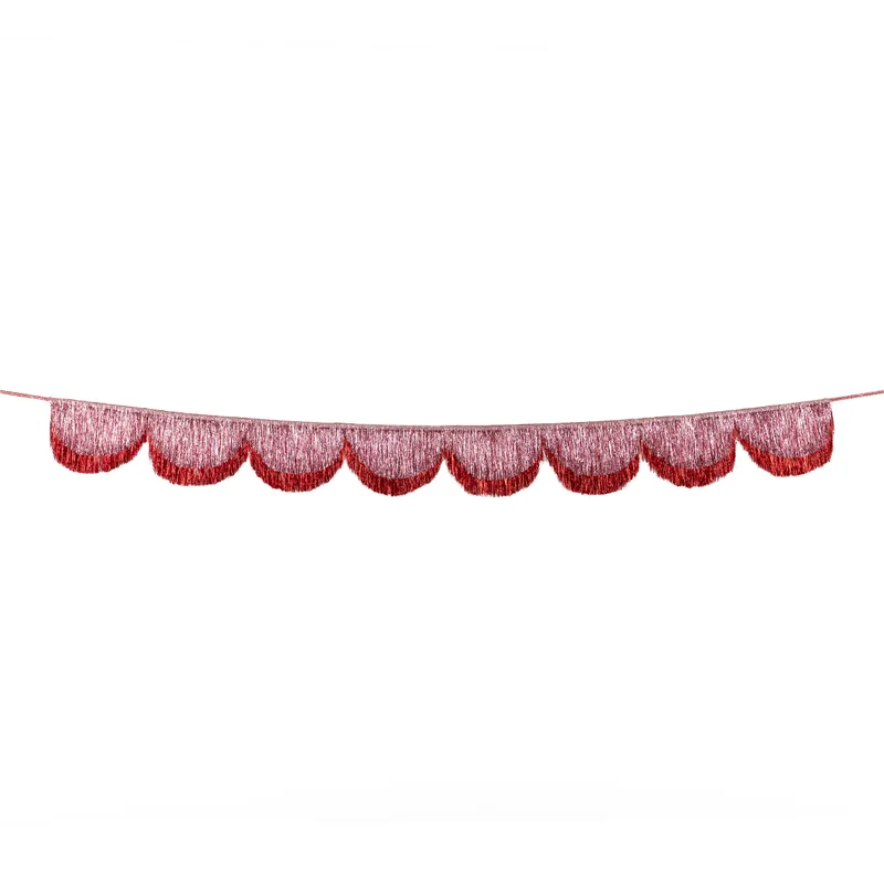 Meri Meri  Pink Tinsel Scallop Garland  | Best Price UAE