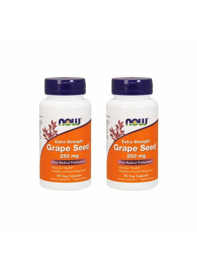 now Foods Grape Seed Extract 250mg, 90 Vcaps - (Pack of 2) - Image 1