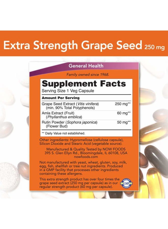 now Foods Grape Seed Extract 250mg, 90 Vcaps - (Pack of 2) - Image 2