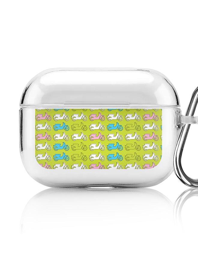 Stylizedd Classic Clear printed Case for Apple AirPods Pro 2nd Generation Thin Transparent Cover [Designed for Apple AirPods Pro 2nd Generation] - Asian Scooter - Image 1