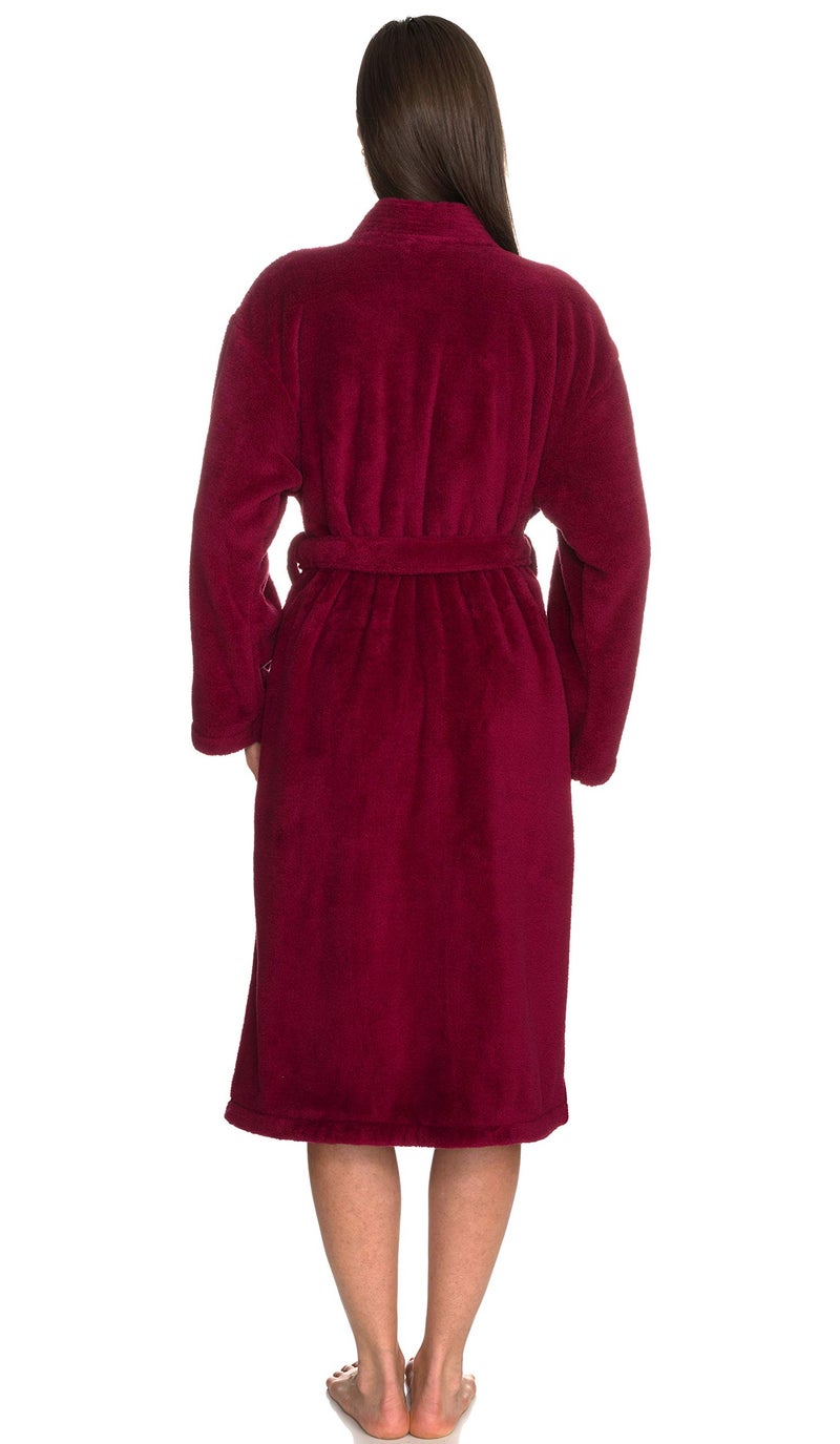TowelSelections Womens Robe Soft Plush Bathrobe Fleece Kimono Spa Bath Robe for Women Large-X-Large Beaujolais - Image 2