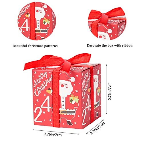 JWSCYSY 24 Pcs DIY Christmas Advent Calendar Boxes, 24 Days Advent Countdown Gift Boxes, Christmas Cardboard Number Boxes for Kids and Family, Xmas Holiday Decoration. - Image 2