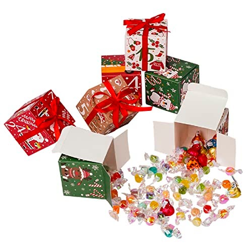 JWSCYSY 24 Pcs DIY Christmas Advent Calendar Boxes, 24 Days Advent Countdown Gift Boxes, Christmas Cardboard Number Boxes for Kids and Family, Xmas Holiday Decoration. - Image 3