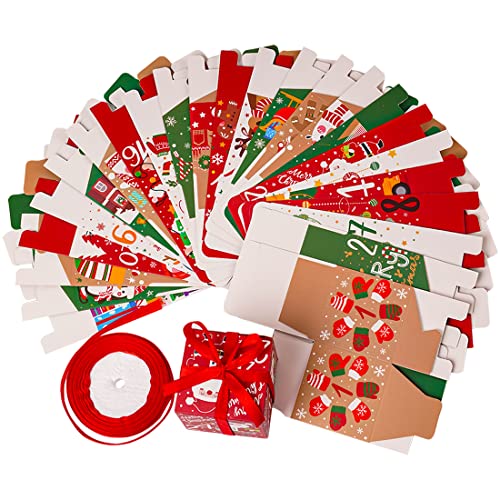 JWSCYSY 24 Pcs DIY Christmas Advent Calendar Boxes, 24 Days Advent Countdown Gift Boxes, Christmas Cardboard Number Boxes for Kids and Family, Xmas Holiday Decoration. - Image 4