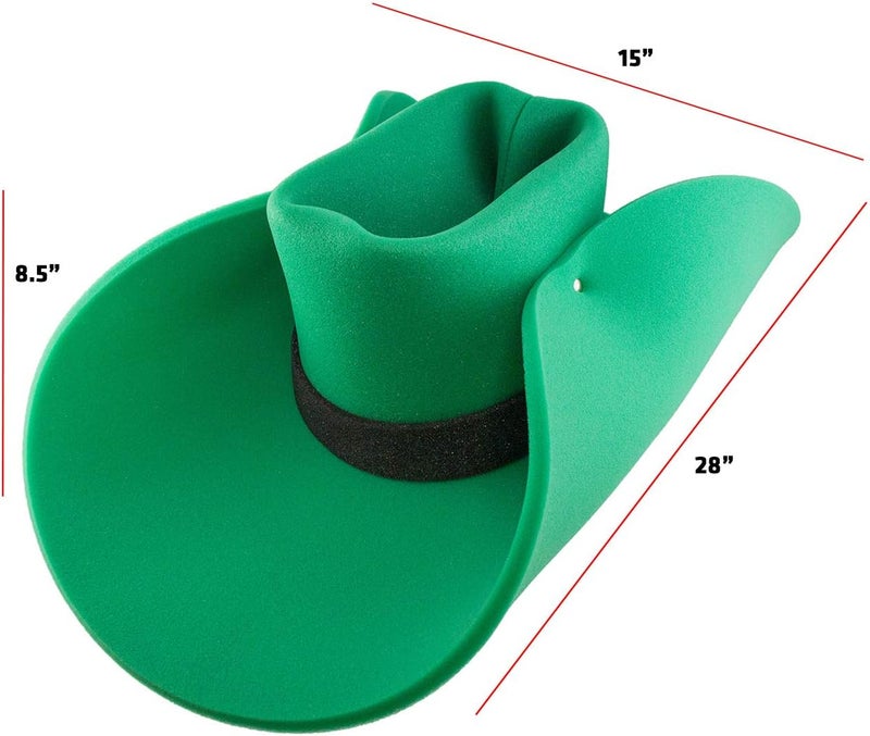 FUNSTITUTION Giant Foam Cowboy Hat - Oversized Huge Cowboy Hat - Silly, Crazy and Funny Green Hats for Adults and Kids - Image 2