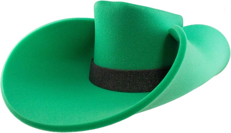 FUNSTITUTION Giant Foam Cowboy Hat - Oversized Huge Cowboy Hat - Silly, Crazy and Funny Green Hats for Adults and Kids - Image 1