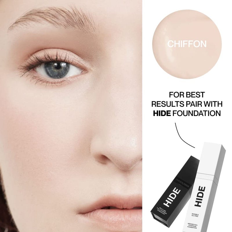 HIDE Liquid Concealer, Medium to Full Coverage Concealer for Blemishes, Under Eye Dark Circles & Scars, Oil Free Concealer, Chiffon (See Shade Finder), 0.5 fl oz - Image 4