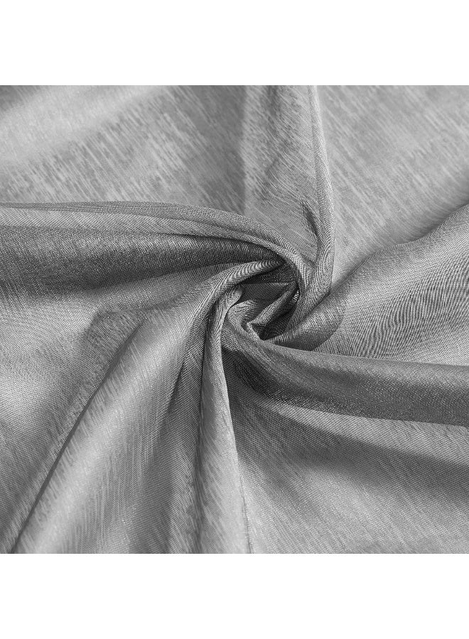 HLC.ME HLCME 2 Piece Semi Sheer Voile Window Curtain Drapes Grommet Panels for Bedroom Living Room  Kids Room 54 W x 95 L Charcoal Grey - Image 5