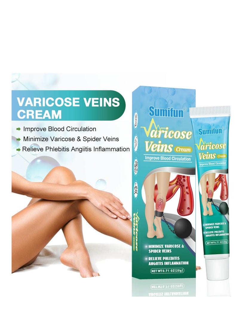 Sumifun Varicose Veins Cream Relief Phlebitis Angiitis 100% Natural Ingredients Added Eliminate the Appearance of Varicose Veins - Vein Inflammation Treatment for Men & Women 20g - Image 4