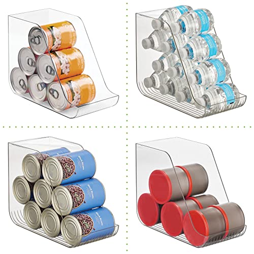 mDesign Can Organisers for Pantries, Fridge Drawers & Fridge Shelves - Kitchen Storage Solutions - for up to 7 Cans of Soda, Food, or Soups - Kitchen Accessories — Pack of 2 - Clear - Image 5