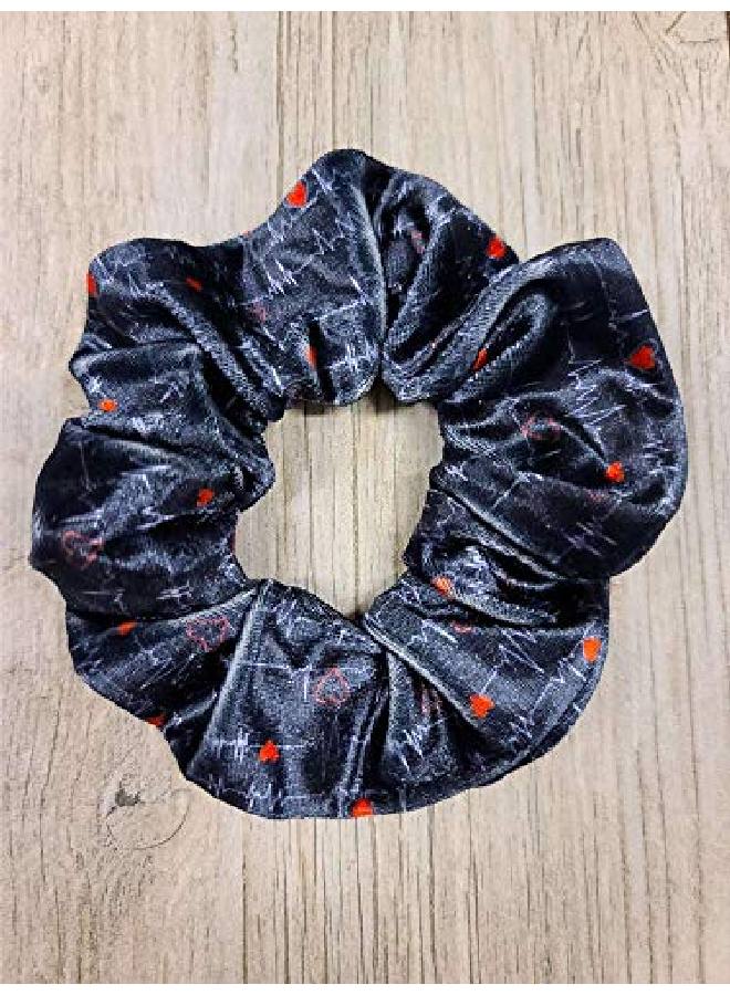 Infinity Collection رباط شعر ممرضات إكسسوارات ممرضات أسود تخطيط كهربائي للقلب روابط شعر طبية مرنة هدايا للممرضات - Image 3