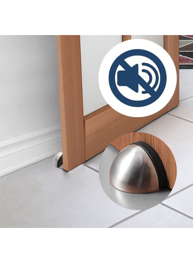 كوفوز 4 سدادات أبواب، أرضية، ذاتية اللصق، سدادة باب من الفولاذ المقاوم للصدأ لجميع الأرضيات الصلبة، لحماية الجدران والأثاث، مع سدادة، من الفولاذ المقاوم للصدأ (فضي) - Image 2