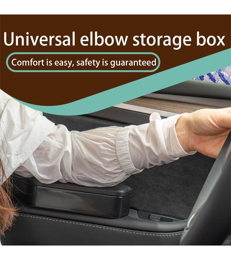 Blue Height Adjustable Car Left Armrest Console With Storage Box - Image 3