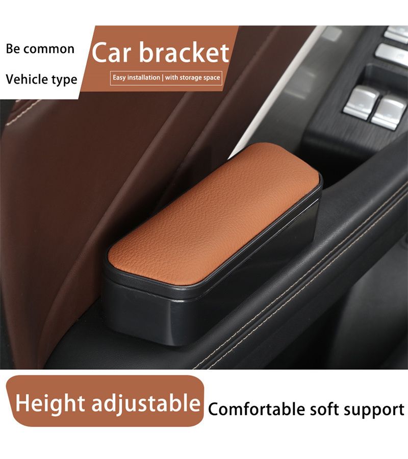 Blue Height Adjustable Car Left Armrest Console With Storage Box - Image 1