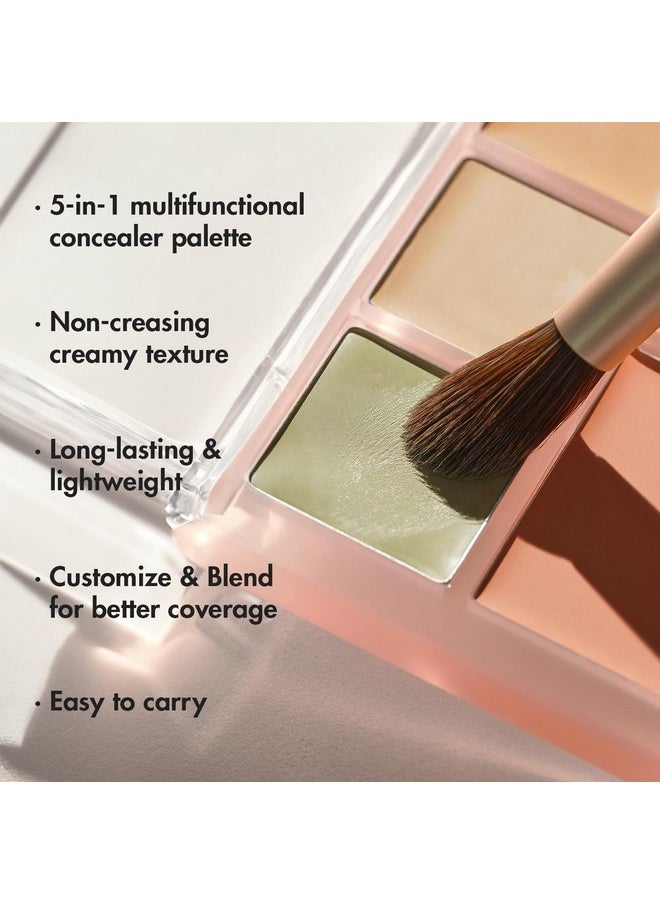 AK AEKYUNG - Luna Conceal Blender Palette 5-In-1 Color Correcting And Concealing Makeup With Beige, Green, Vanila, Medium Peach And Pure Bright Buildable Coverage For Redness, Dark Circles And Blemishes - Image 1