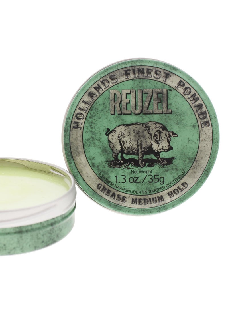 Reuzel - Green Pomade Grease - 1.3oz/35g - Image 1