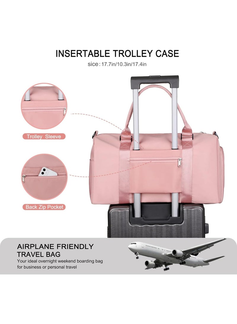 حقيبة سفر رياضية، حقيبة كتف رياضية، حقيبة سفر للعطلات، حقيبة سفر للنساء (وردي) - Image 5