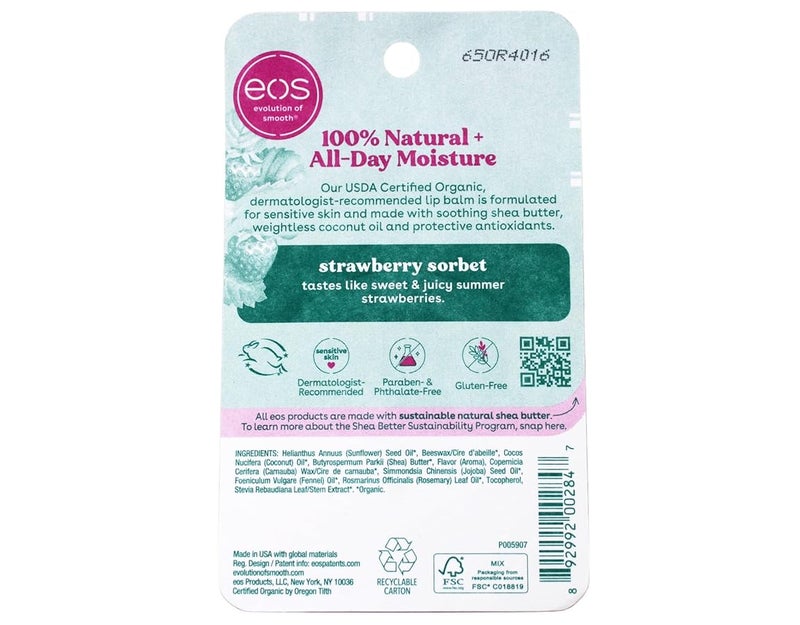 eos Smooth Lip Balm Sphere Strawberry Sorbet 025 oz Pack of 2 - Image 3