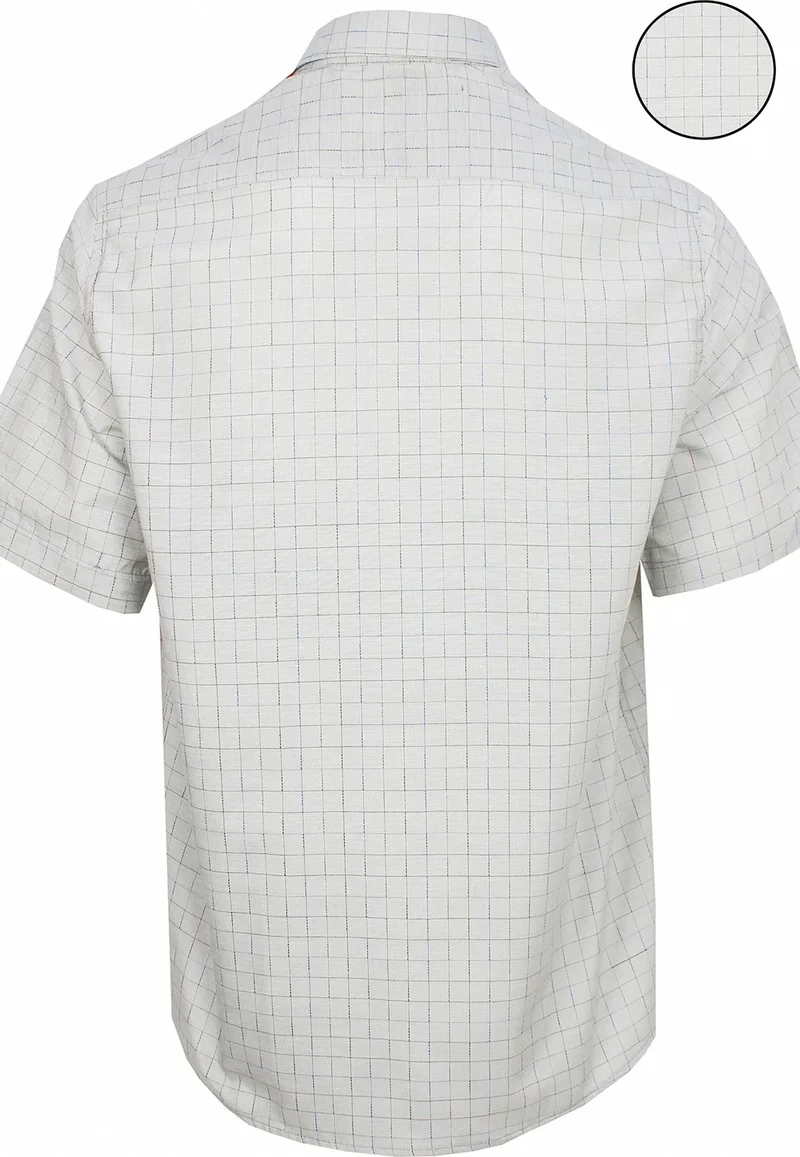 Varetta Men's Light Gray Short Sleeve Classic Cut Collar Buttoned One Pocket Shirt