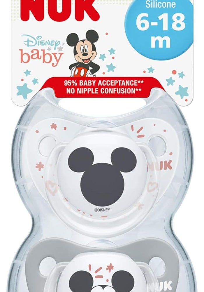 NUK Trendline Silicone Soother Pack with Disney Mickey Mouse - Image 1