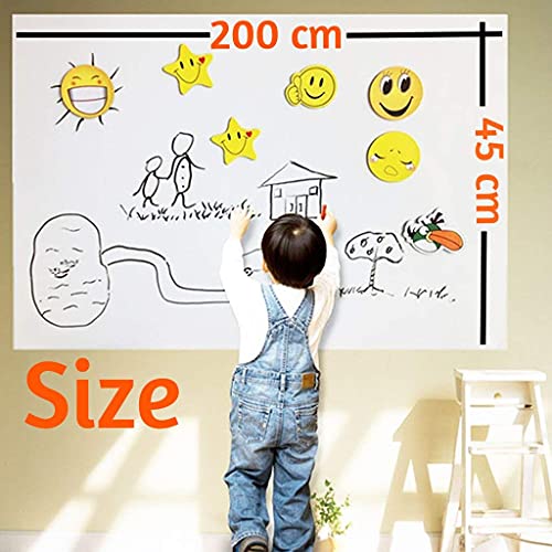 DreamKraft Whiteboard Sticker Roll for Wall (45x200 cm / 1.5x6.5 ft) Self Adhesive, Removable, Waterproof Dry Erase Sheet .Includes Marker for Home, Office, Kids, School Use - Image 2