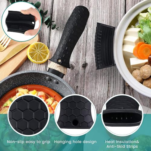 Fapiwen 3pcs Silicone Cast Iron Handle Covers, Heat Resistant & Non-Slip Pot Holder Sleeves, Removable Potholders for Cast Iron Skillets, Tawas & Metal Frying Pans, Reusable Kitchen Cookware Accessories - Image 4