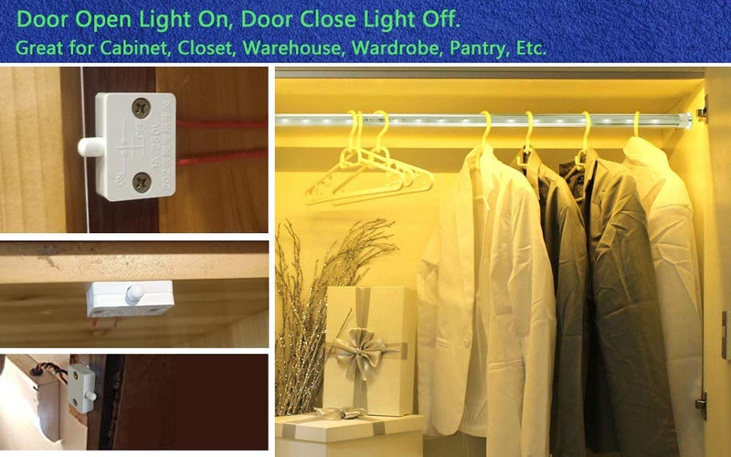 TAKHRWOD 4 pcs Cabinet Door Switch,Closet Light Switch ​for Wardrobe Applicable to 12V 24V 110V(White) - Image 3
