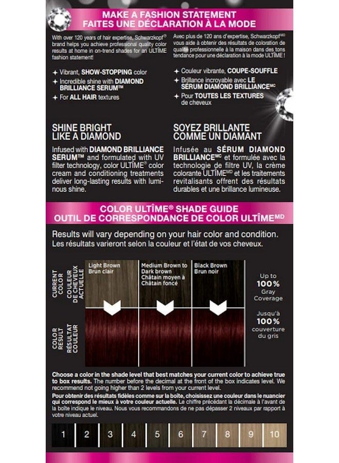 Schwarzkopf Color Ultime Hair Color, 4.2 Mahogany Red, 1 Application - Permanent Red Hair Dye for Vivid Color Intensity and Fade-Resistant Shine up to 10 Weeks - Image 2