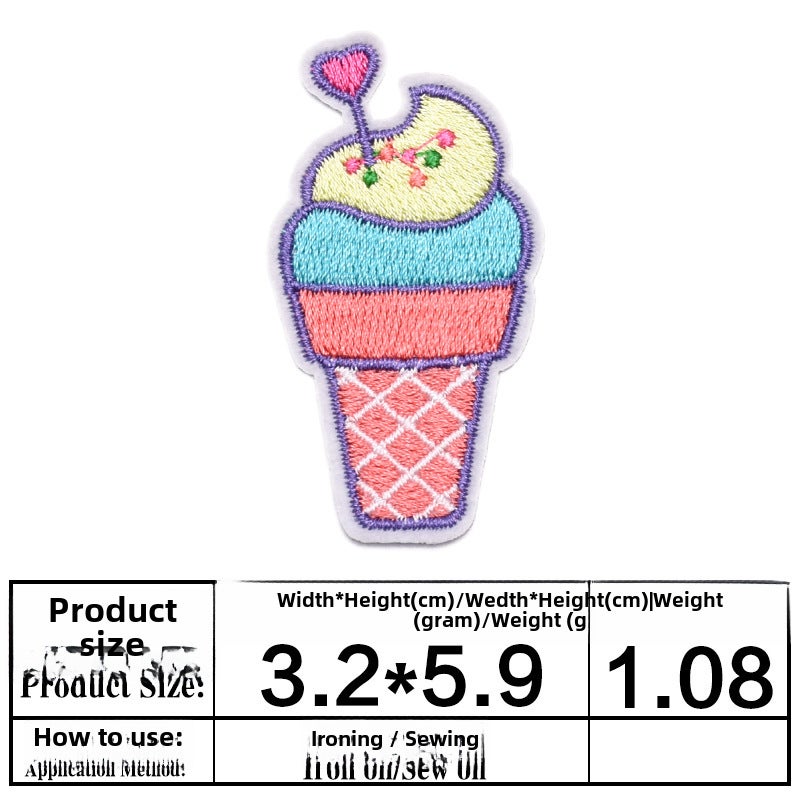 Embroidered Patches for Ice Cream Candy Cake 3055