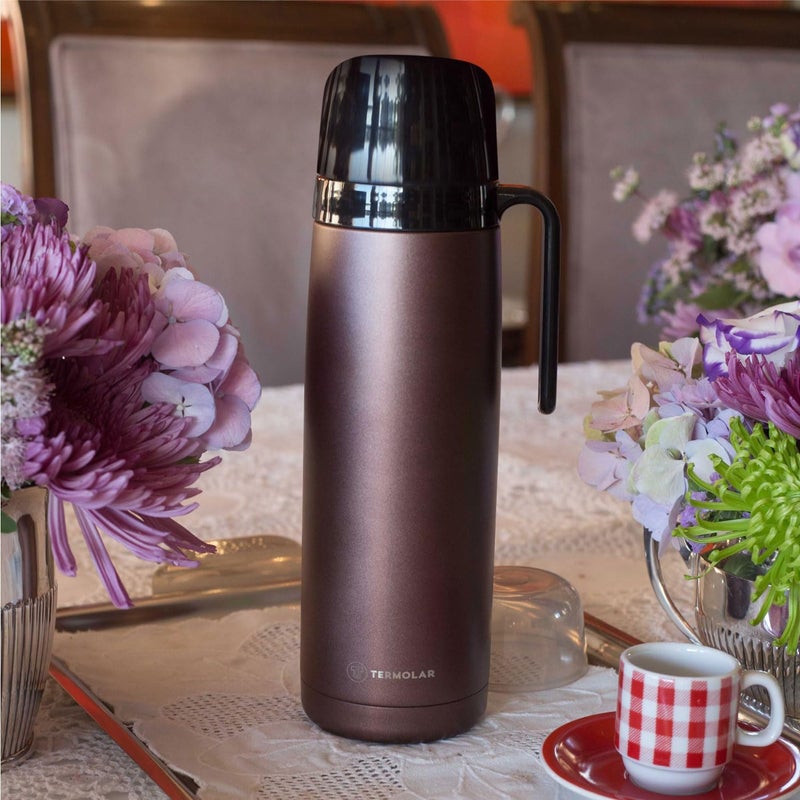 Termolar زجاجة تيرمولار الفولاذ المقاوم للصدأ R-Eolution برونزية معزولة بالهواء، زجاجة محمولة، للاستخدام الداخلي والخارجي، سهلة التنظيف سعة 1 لتر، Tr57747 - Image 4