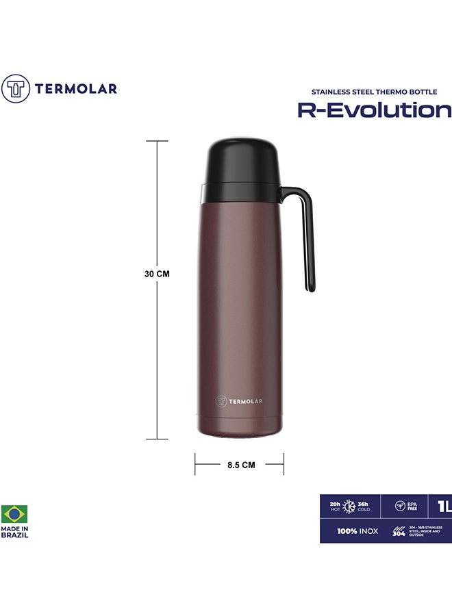 Termolar Stainless Steel R-Eolution Bronze Vacuum Insulated Bottle , Portable Bottle , Indoor And Outdoor Use , Easy To Clean 1 Ltr, Tr57747