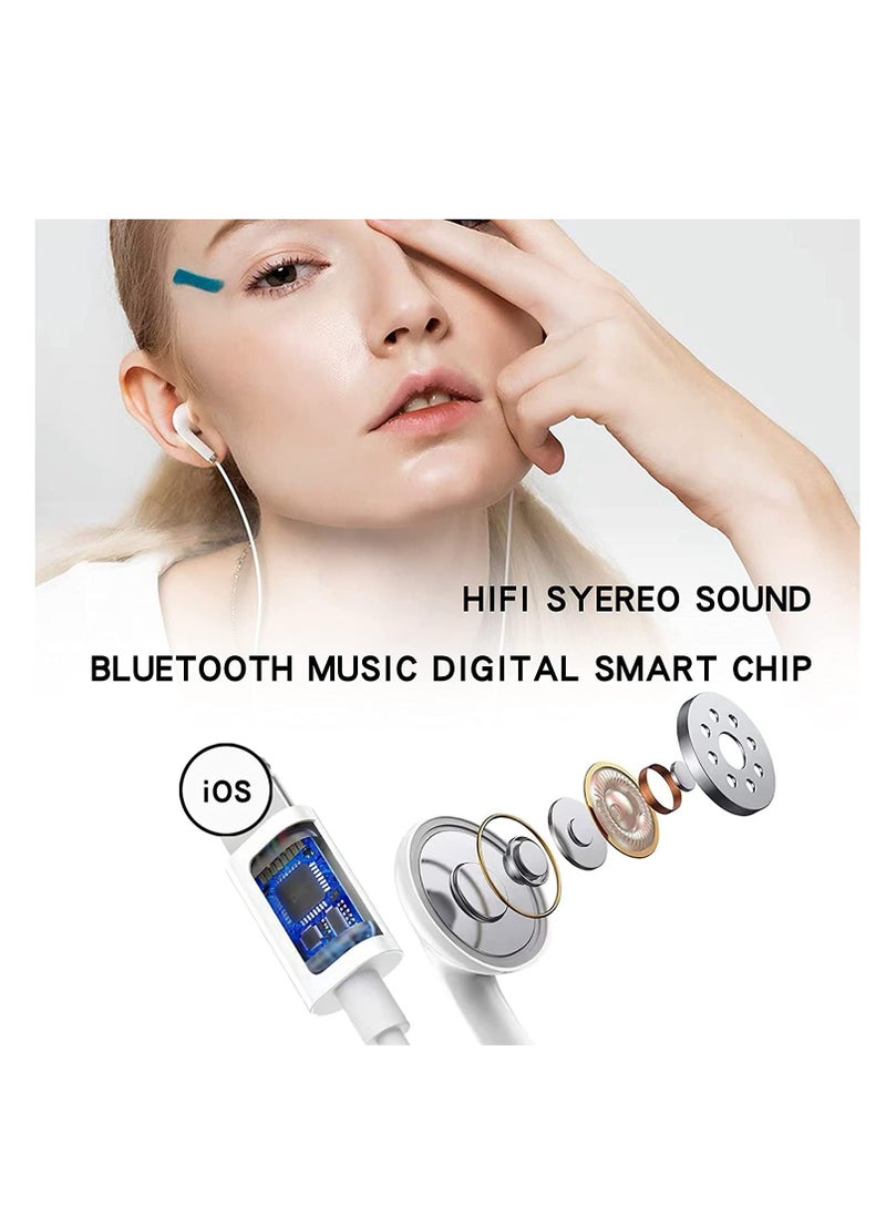 Ntech - NTECH For iPhone Earphones, Wired Stereo Bluetooth Headphones For iPhone 13 With Mic and Volume Control, Compatible With iPhone 13-Pro Max/13/12-Pro/12/11-Pro/11/SE/XS-Max/X/XR) - WHITE - Image 1