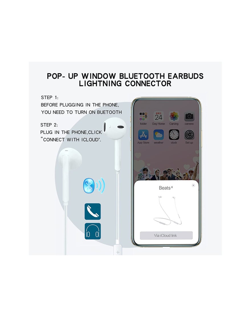 Ntech - NTECH For iPhone Earphones, Wired Stereo Bluetooth Headphones For iPhone 13 With Mic and Volume Control, Compatible With iPhone 13-Pro Max/13/12-Pro/12/11-Pro/11/SE/XS-Max/X/XR) - WHITE - Image 1